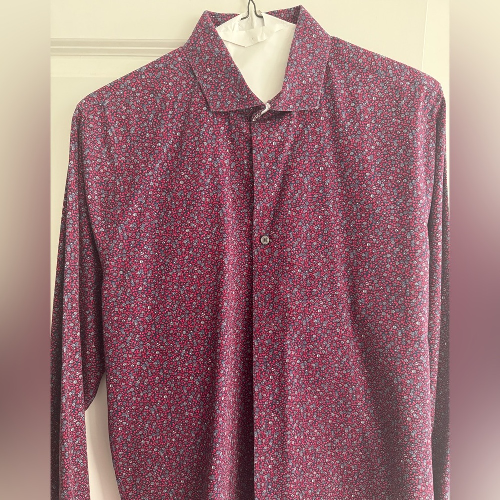 Express- Men's Floral Long Sleeve Button Up- Large, neck 16-16/12
